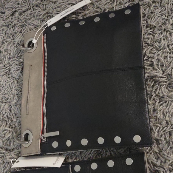 Hammitt Montana Reversible Black Gray Pewter Brushed Silver Crossbody Handbag - Picture 10 of 13